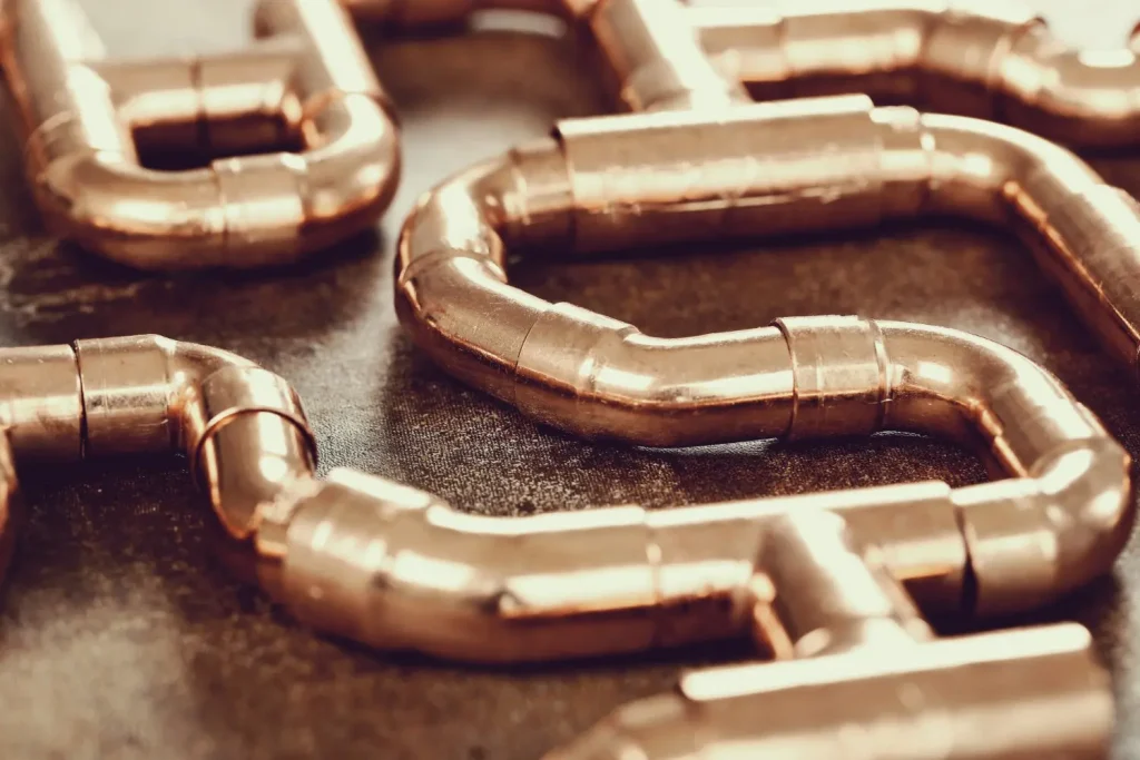 Copper plumbing pipe and fittings